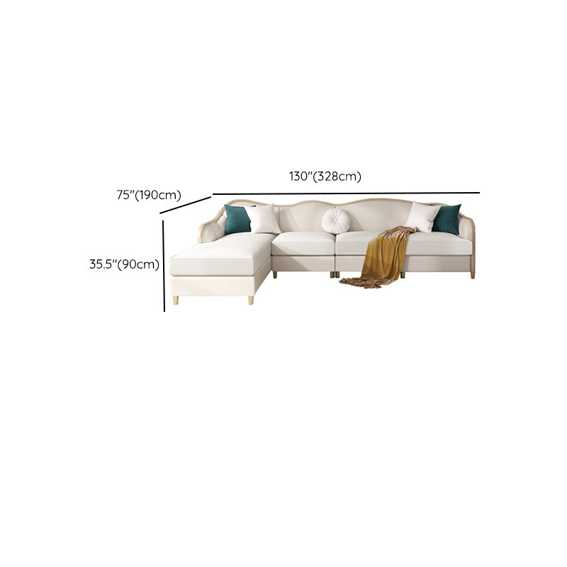 French Country Faux Leather Sofa with Ottoman Included in Wood