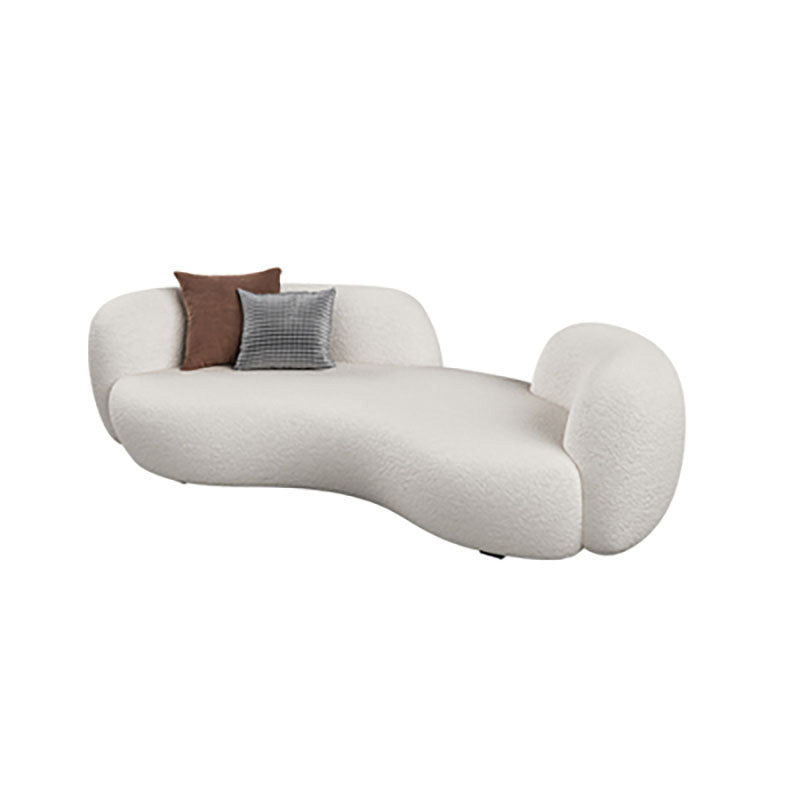 Curved Loveseat Sofa Contemporary Style Unique Seating for Living Room