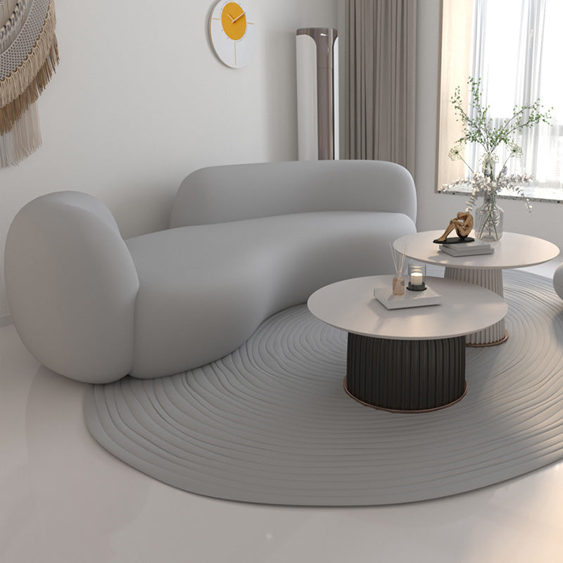 Curved Loveseat Sofa Contemporary Style Unique Seating for Living Room