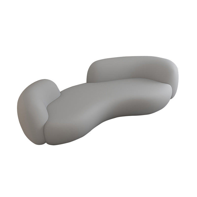 Curved Loveseat Sofa Contemporary Style Unique Seating for Living Room
