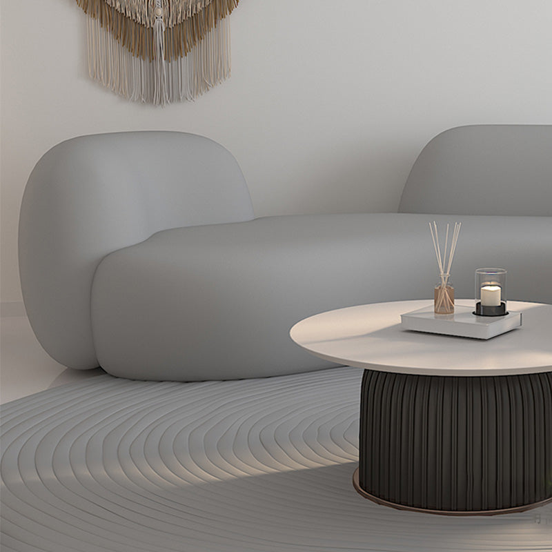 Curved Loveseat Sofa Contemporary Style Unique Seating for Living Room