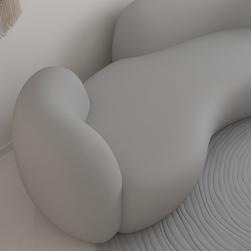 Curved Loveseat Sofa Contemporary Style Unique Seating for Living Room