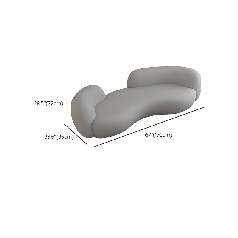 Curved Loveseat Sofa Contemporary Style Unique Seating for Living Room
