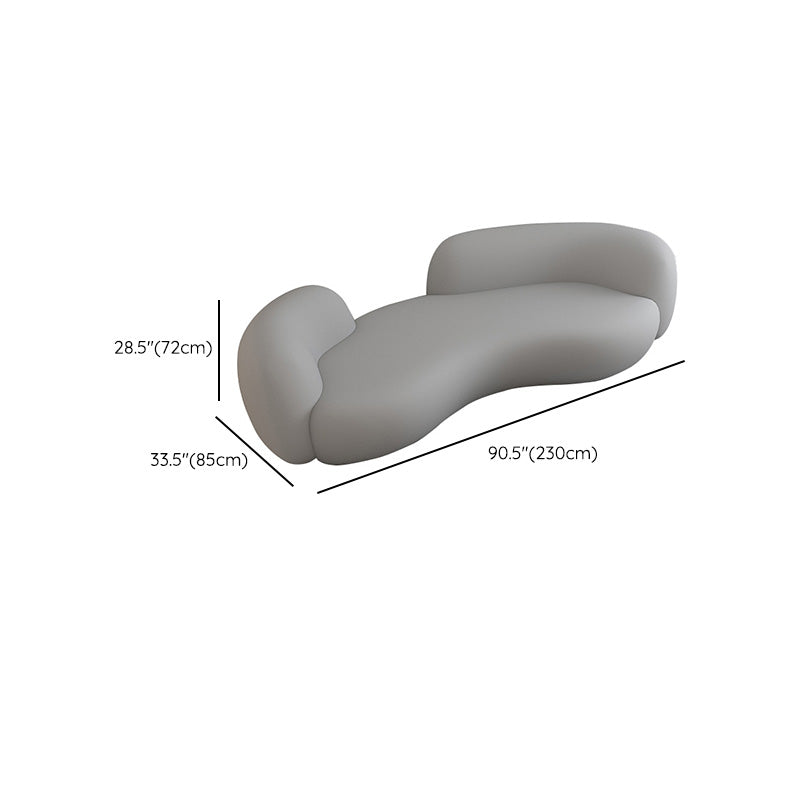 Curved Loveseat Sofa Contemporary Style Unique Seating for Living Room