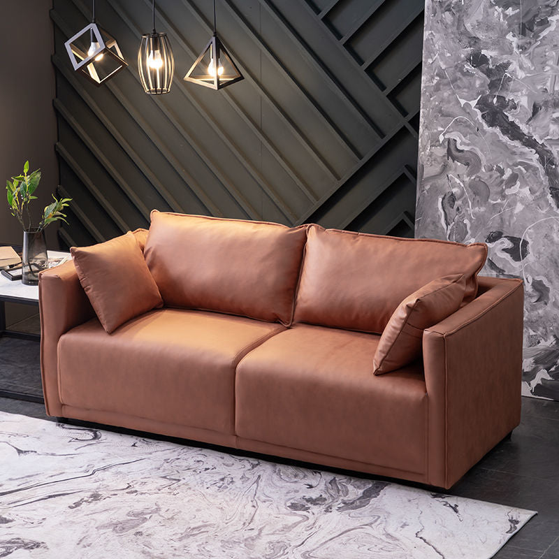 Loose Back 29.5" H Seating Square Arm Contemporary Sofa for Living Room