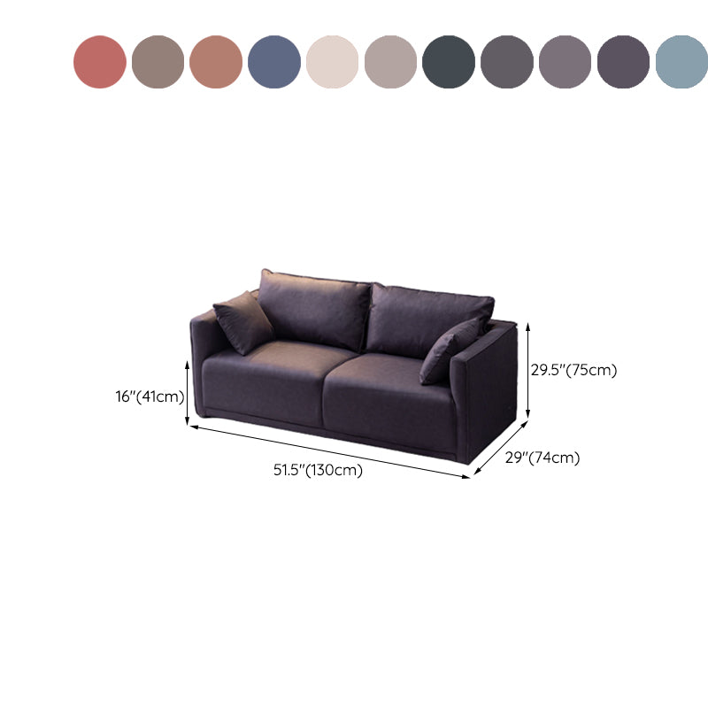 Loose Back 29.5" H Seating Square Arm Contemporary Sofa for Living Room