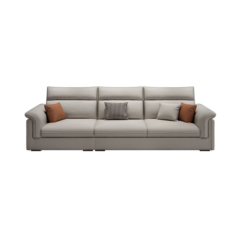 Contemporary Faux Leather Sofa with Ottoman Included in Pine Wood