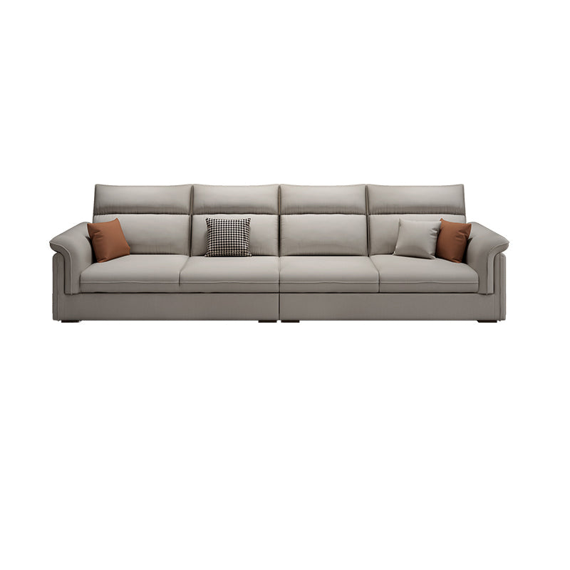 Contemporary Faux Leather Sofa with Ottoman Included in Pine Wood