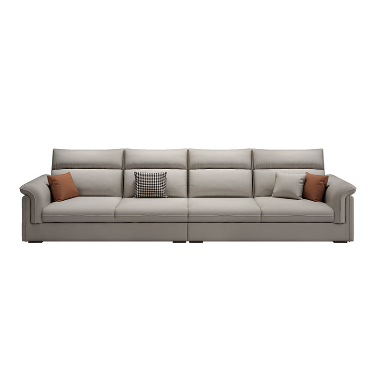 Contemporary Faux Leather Sofa with Ottoman Included in Pine Wood