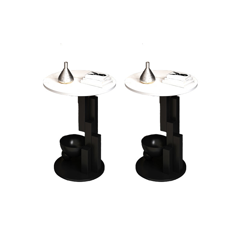 Contemporary Metal Corner Table Pedestal Round Living Room Sofa Side Accent Table