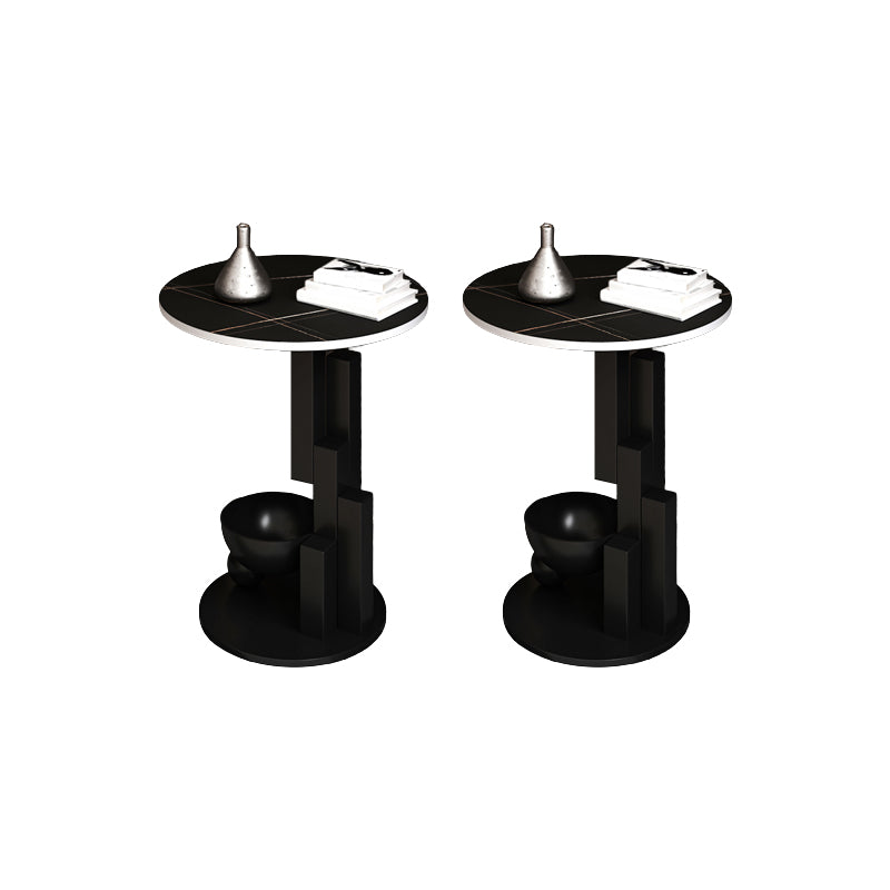 Contemporary Metal Corner Table Pedestal Round Living Room Sofa Side Accent Table