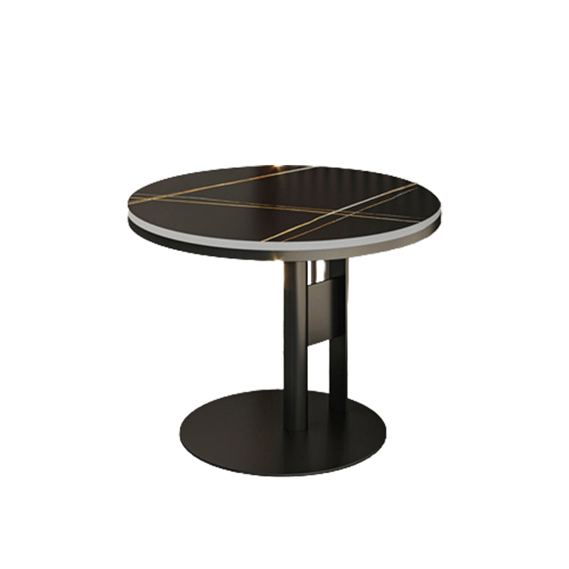 Contemporary Accent Side Table Round Pedestal Living Room Metal Corner Table