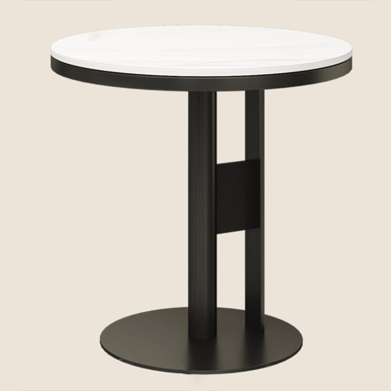 Contemporary Accent Side Table Round Pedestal Living Room Metal Corner Table