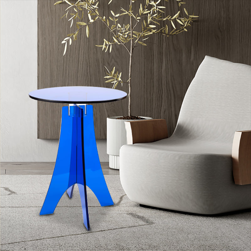 Modernistic Plastic Accent Side Table Round 3 Legs Living Room Corner Table