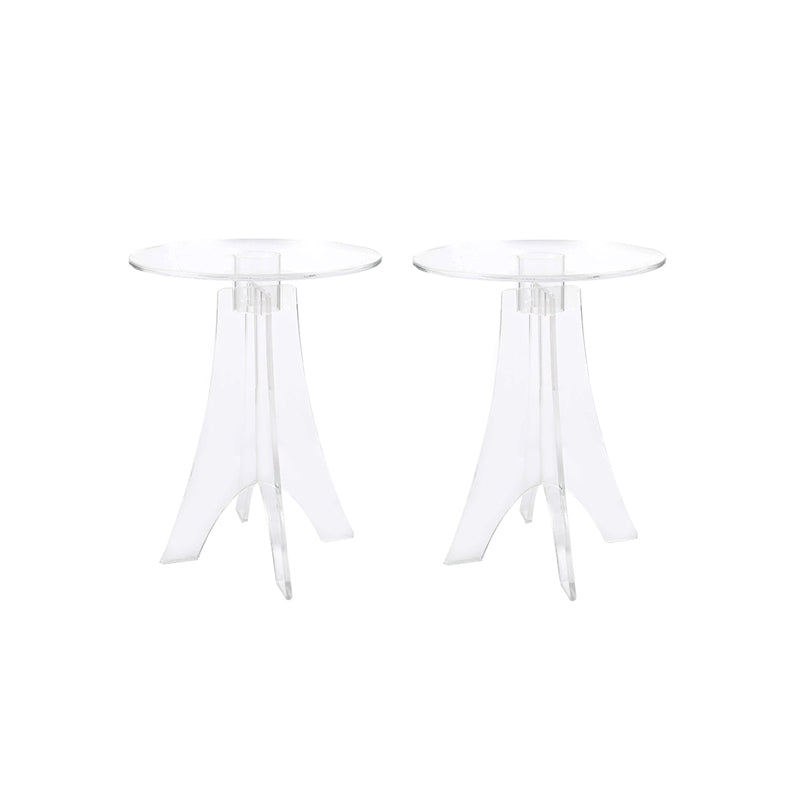 Modernistic Plastic Accent Side Table Round 3 Legs Living Room Corner Table