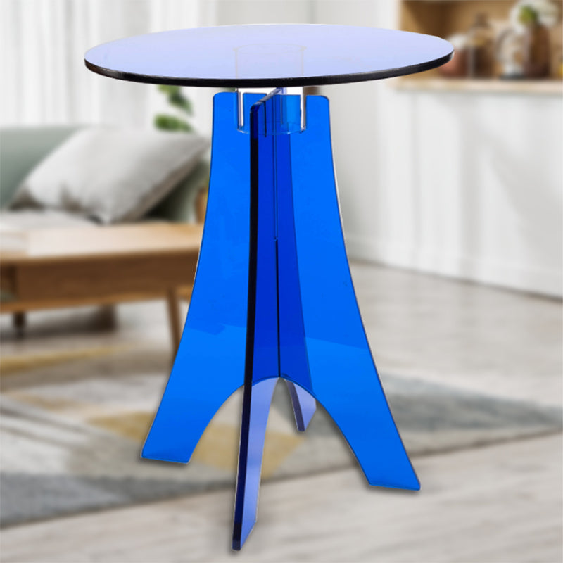 Modernistic Plastic Accent Side Table Round 3 Legs Living Room Corner Table