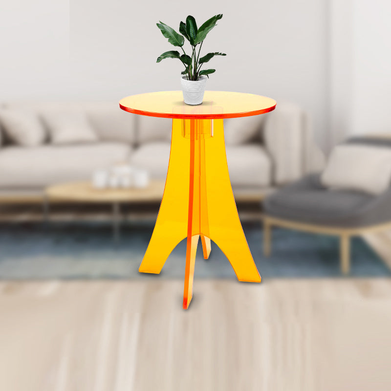 Modernistic Plastic Accent Side Table Round 3 Legs Living Room Corner Table