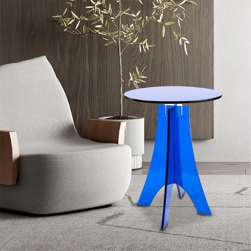 Modernistic Plastic Accent Side Table Round 3 Legs Living Room Corner Table