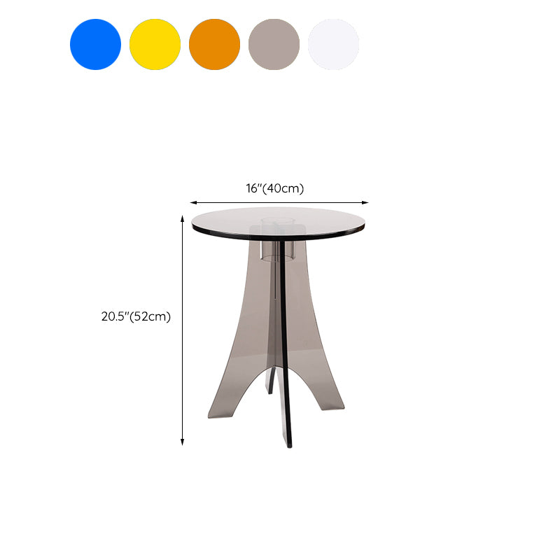Modernistic Plastic Accent Side Table Round 3 Legs Living Room Corner Table