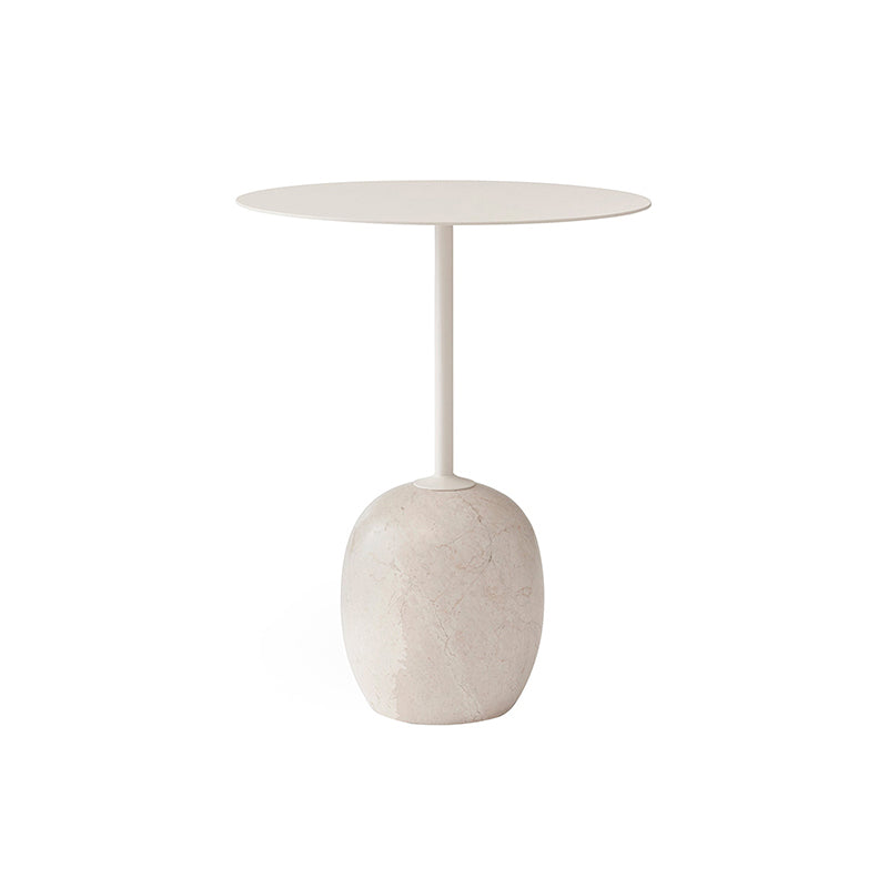 Modernistic Side Table Living Room Round Pedestal Marble End Slide Table