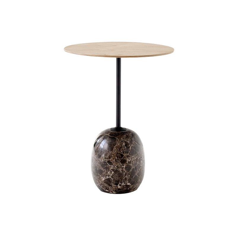 Modernistic Side Table Living Room Round Pedestal Marble End Slide Table