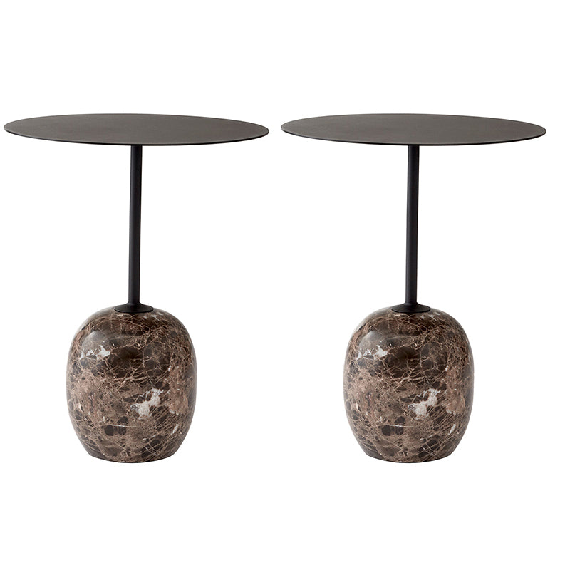 Modernistic Side Table Living Room Round Pedestal Marble End Slide Table