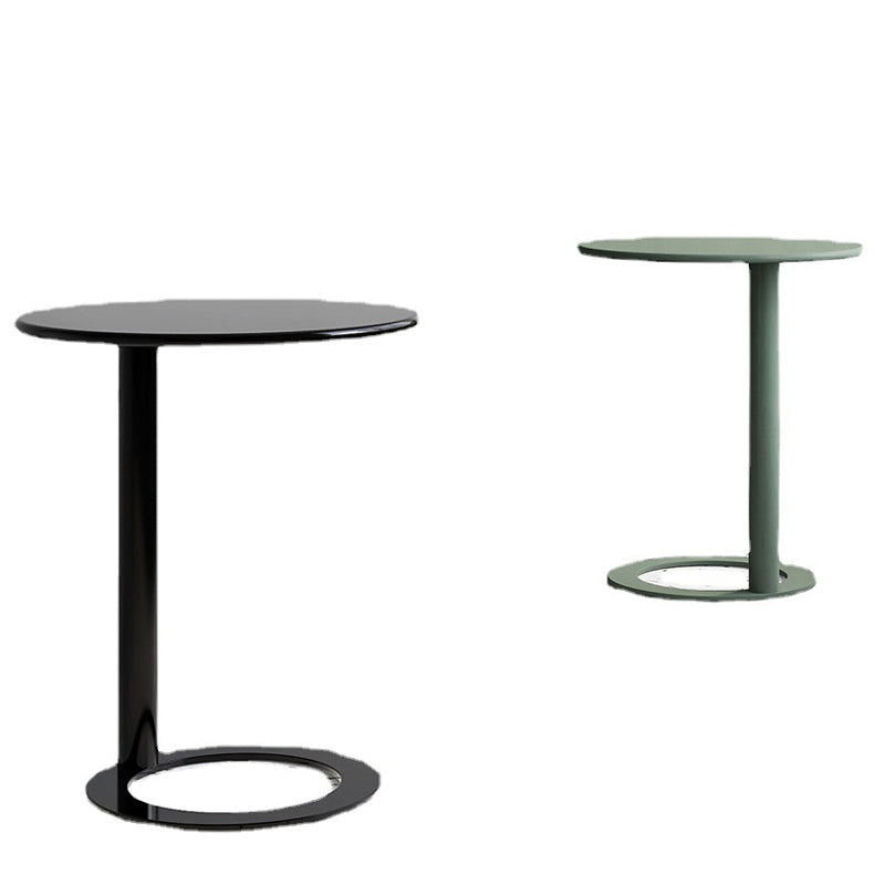 Round C-shape Side Table Modern Metal Sofa Side Accent Table