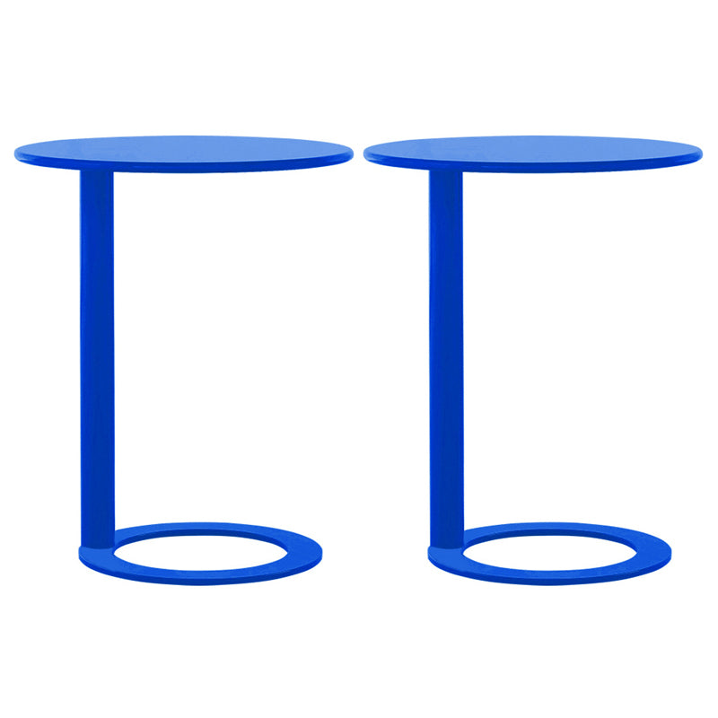 Round C-shape Side Table Modern Metal Sofa Side Accent Table