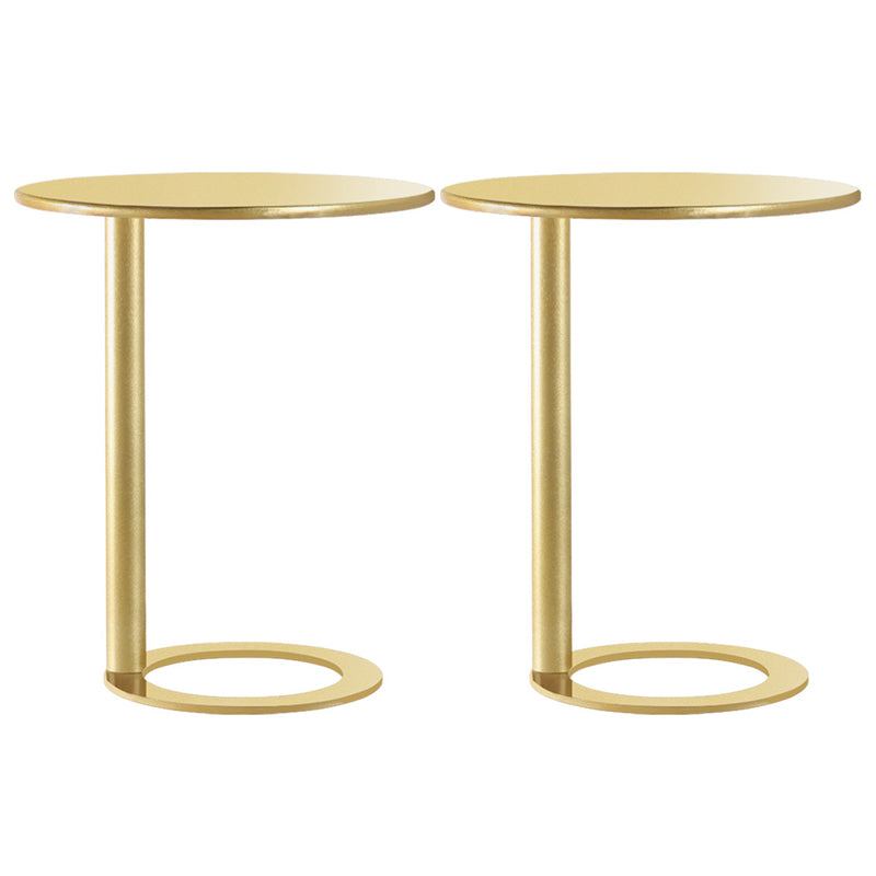 Round C-shape Side Table Modern Metal Sofa Side Accent Table