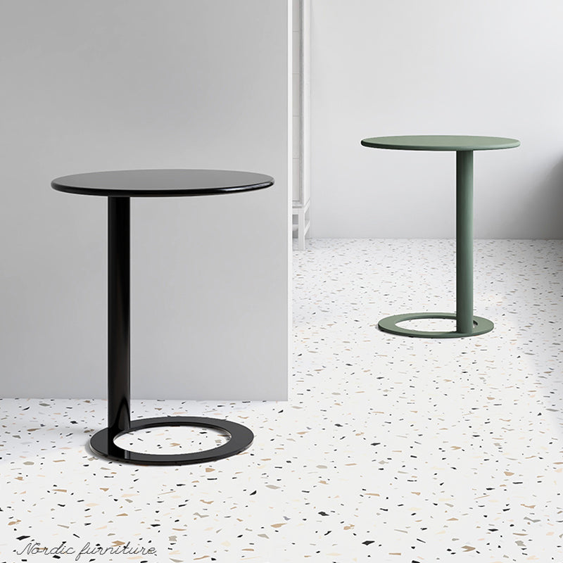 Round C-shape Side Table Modern Metal Sofa Side Accent Table
