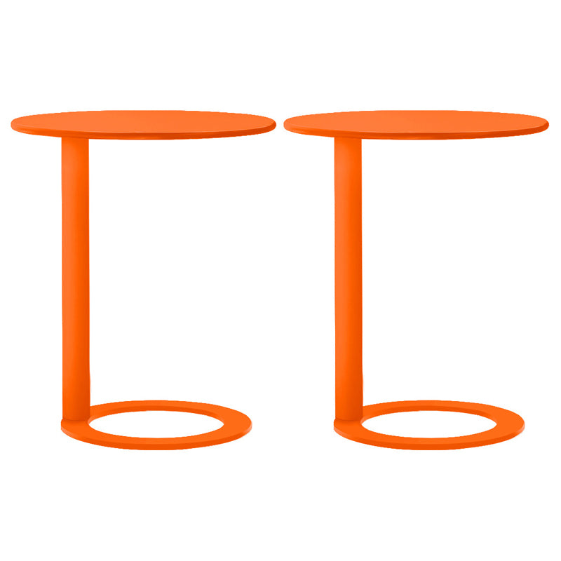 Round C-shape Side Table Modern Metal Sofa Side Accent Table