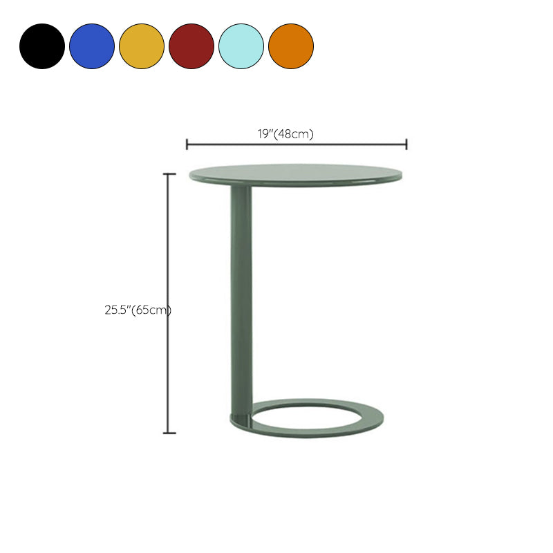 Round C-shape Side Table Modern Metal Sofa Side Accent Table