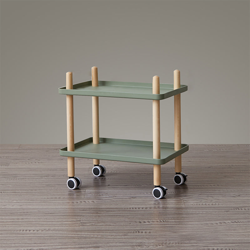 Modern 4 Legs End Table 2-Tier Wooden Accent Side Table for Living Room