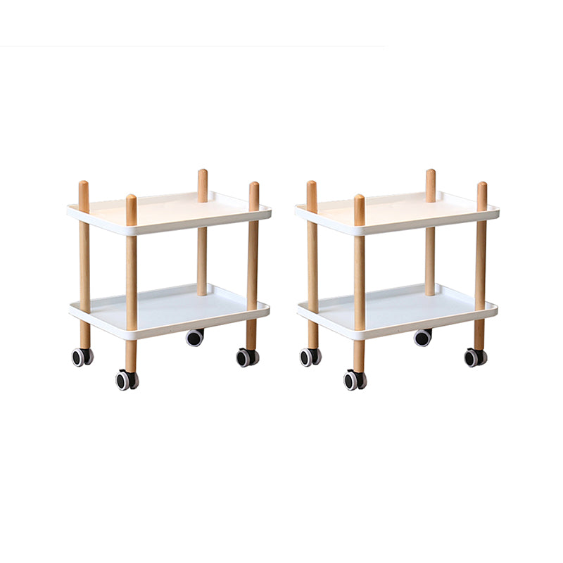 Modern 4 Legs End Table 2-Tier Wooden Accent Side Table for Living Room