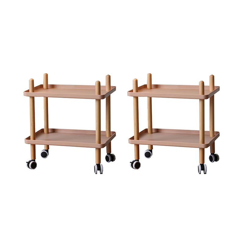 Modern 4 Legs End Table 2-Tier Wooden Accent Side Table for Living Room