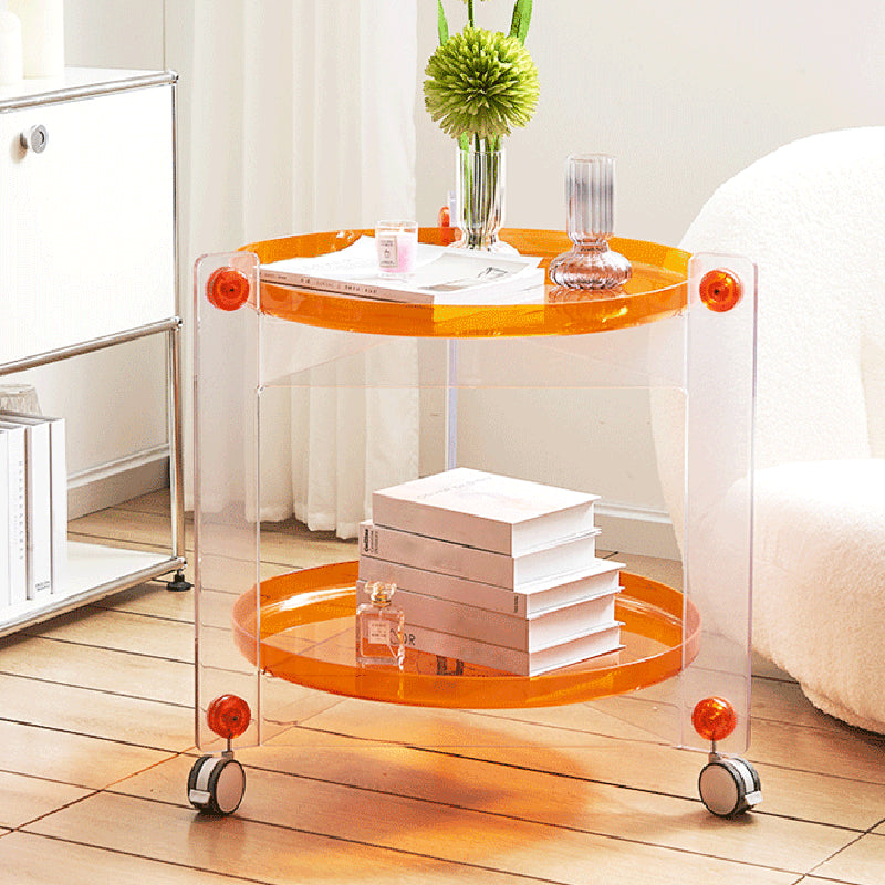 25.19" Tall 3 Legs End Table Tray Top Accent Side Table for Living Room