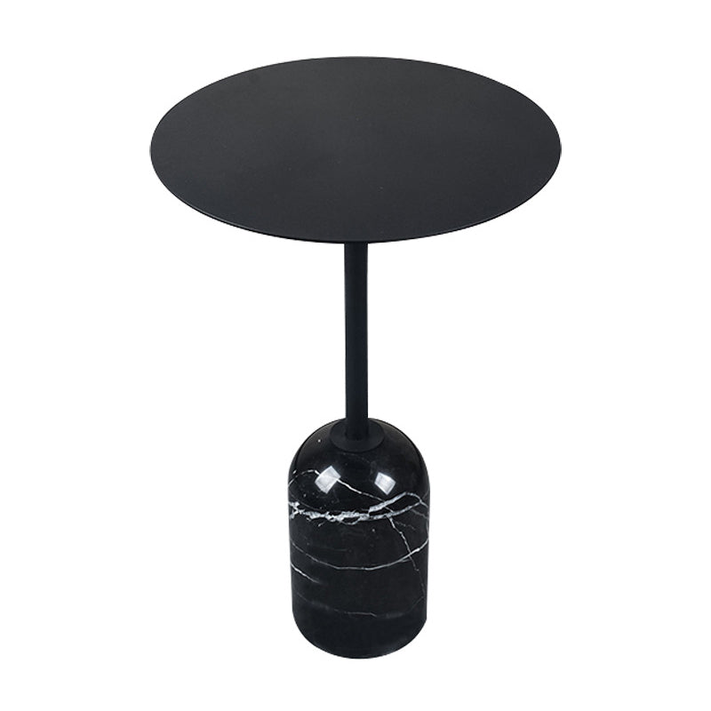 Contemporary Metal End Table Round Pedestal Accent Side Table