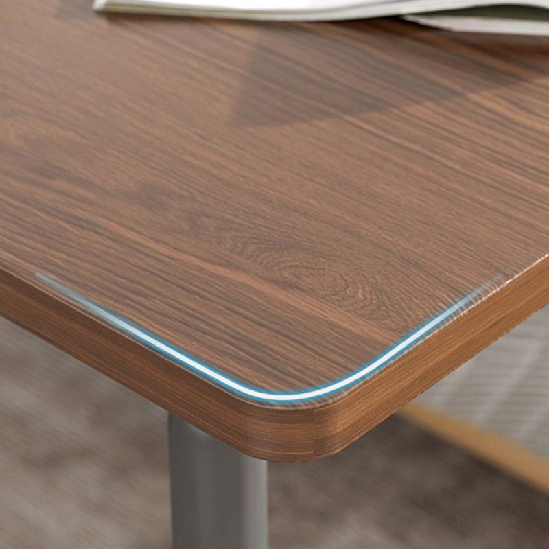 Modernistic Rectangular Corner Table 4 Legs Metal Side End Table with Storage