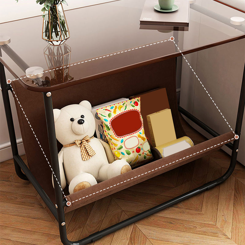 Modernistic Multilayer Tier Corner Table Glass/Marble Side End Table with Storage