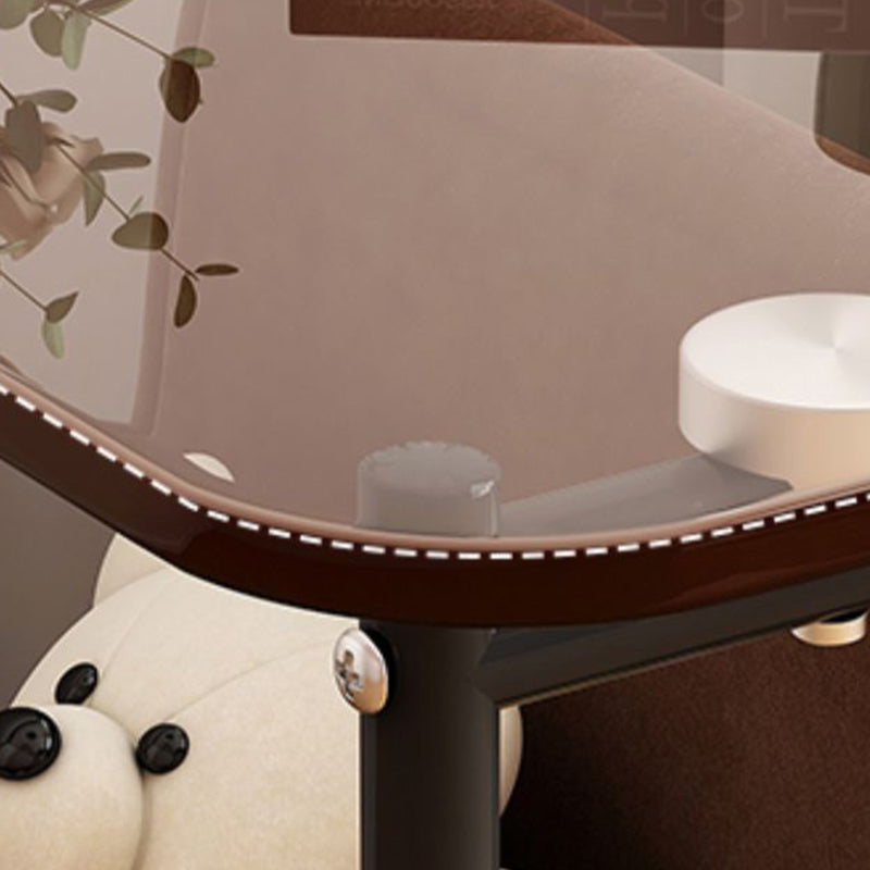 Modernistic Multilayer Tier Corner Table Glass/Marble Side End Table with Storage