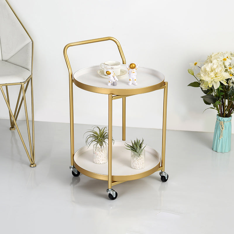 Modernistic Style Accent Side Table Round Metal Living Room Corner Table