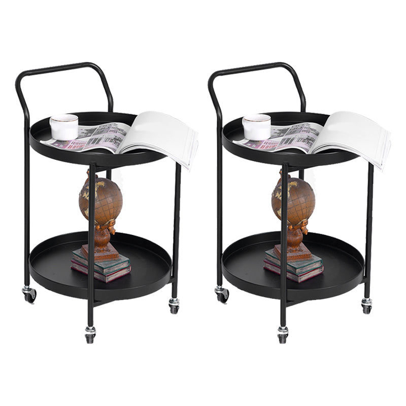 Modernistic Style Accent Side Table Round Metal Living Room Corner Table