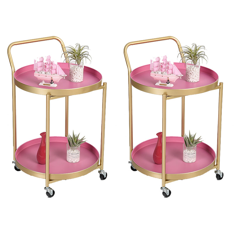 Modernistic Style Accent Side Table Round Metal Living Room Corner Table