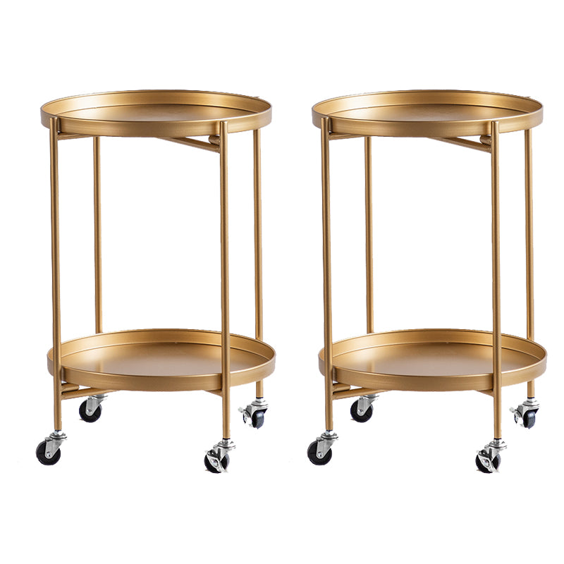 Modernistic Style Accent Side Table Round Metal Living Room Corner Table