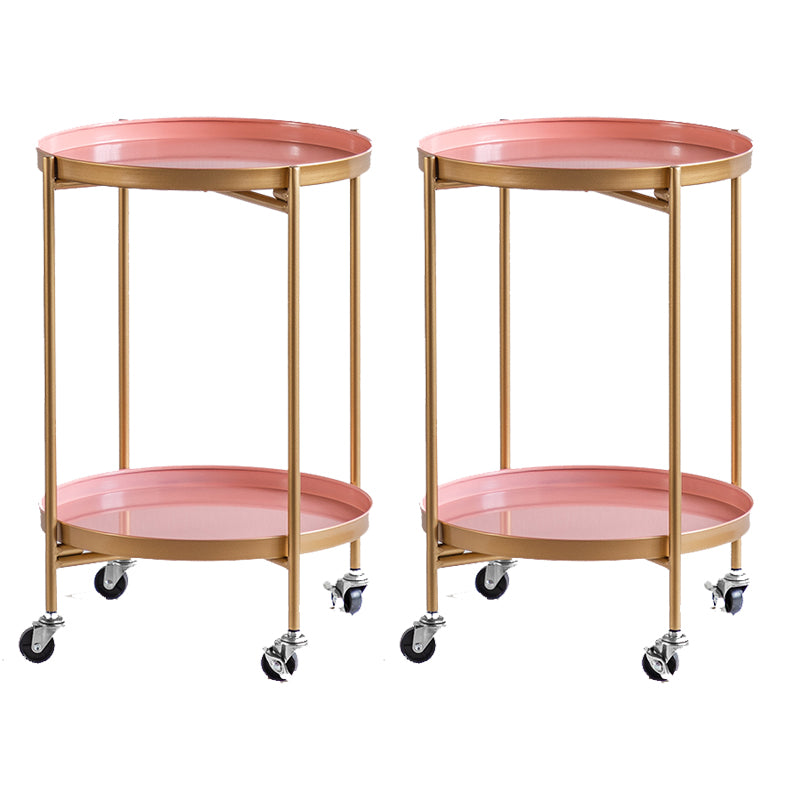 Modernistic Style Accent Side Table Round Metal Living Room Corner Table