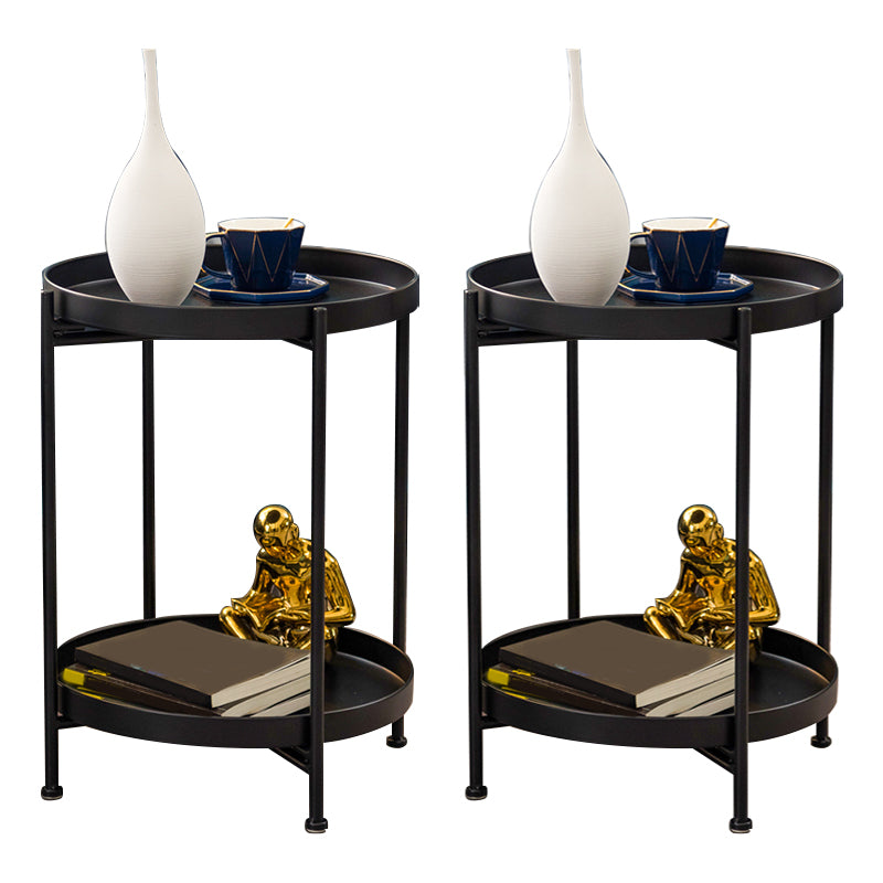 Modernistic Style Accent Side Table Round Metal Living Room Corner Table