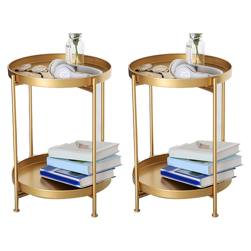 Modernistic Style Accent Side Table Round Metal Living Room Corner Table