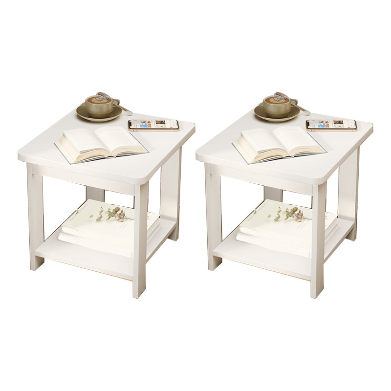 Modern Style Side End Snack Table Wooden with Storage End Table