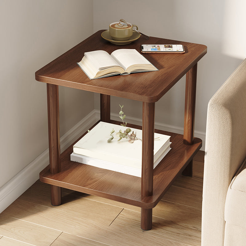 Modern Style Side End Snack Table Wooden with Storage End Table