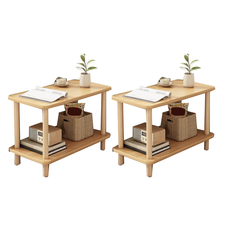 Modern Style Side End Snack Table Wooden with Storage End Table